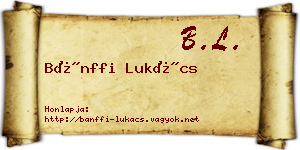 Bánffi Lukács névjegykártya